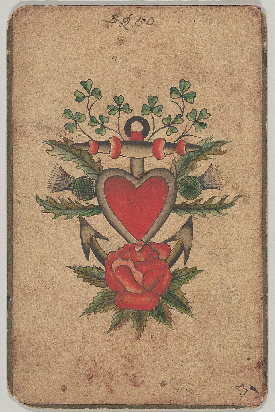Classic sailor anchor tattoo design from the Metropolitan Museum of Art