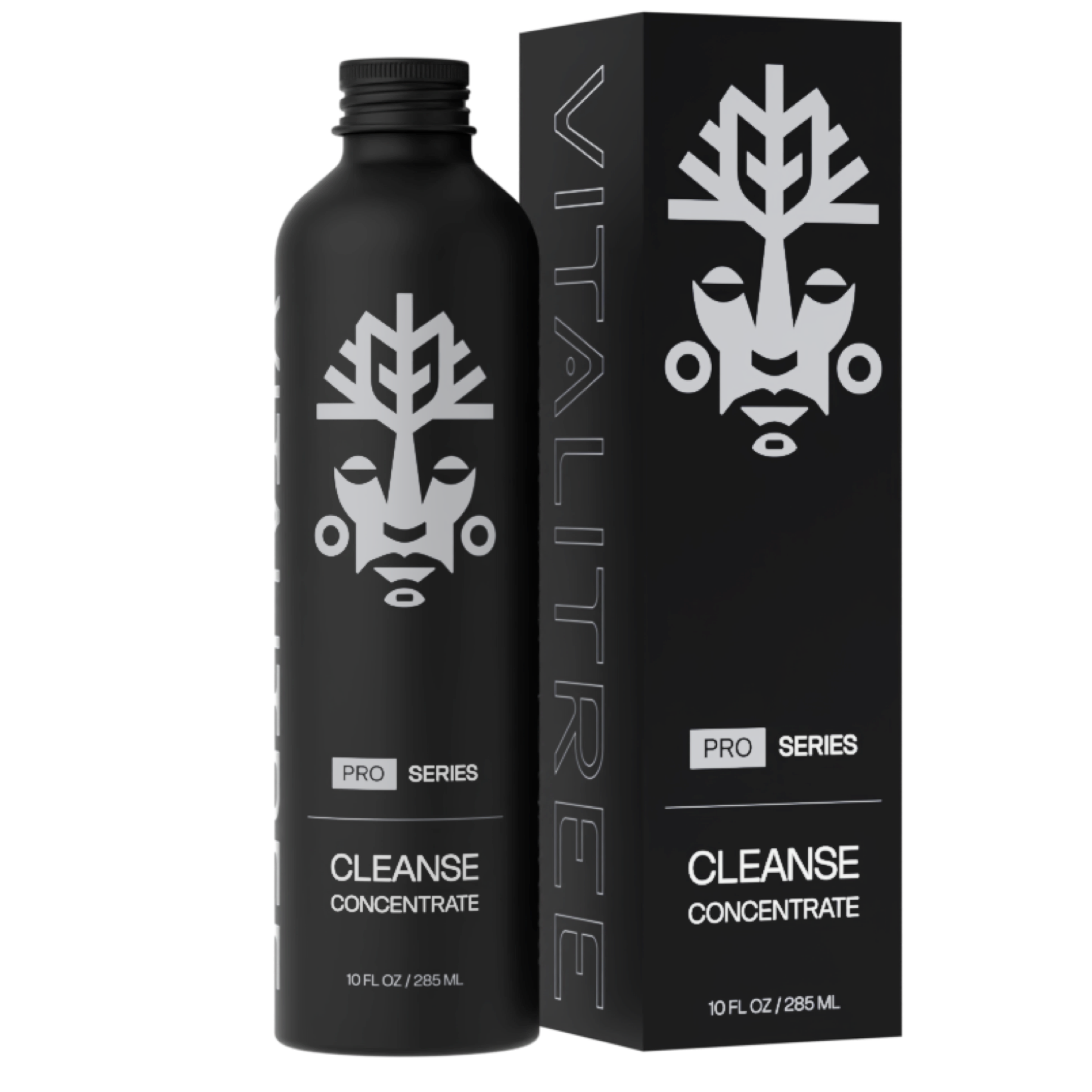 VitaliTree vegan cleanse concentrate for tattoo artists — plant-based antibacterial wash for professional studio use - shown with box