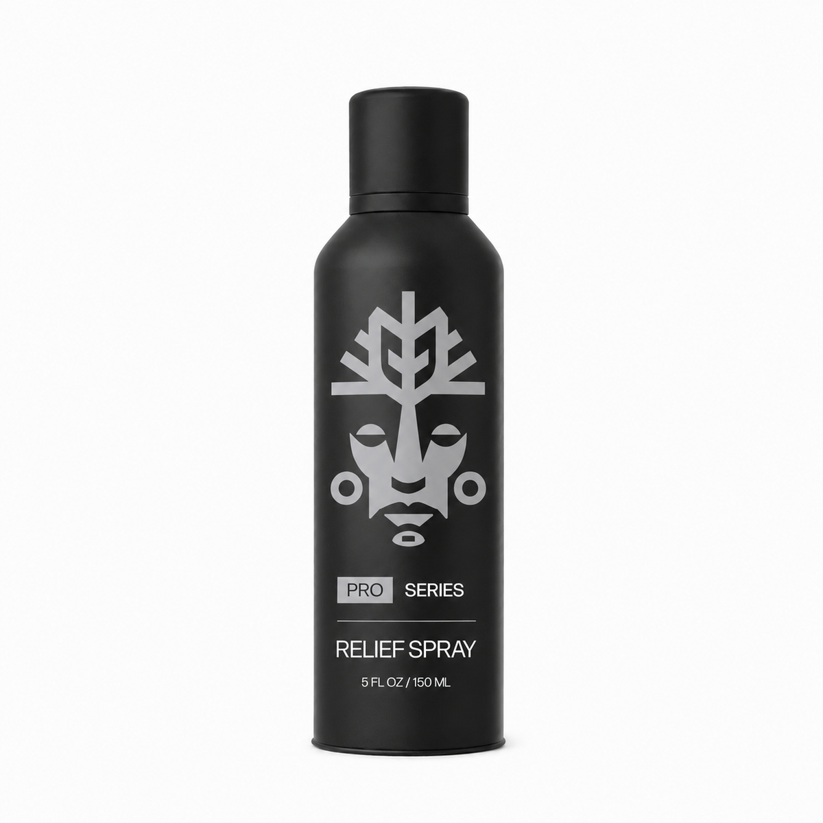 VitaliTree Pro Series Relief Spray, 5 fl oz black aerosol bottle, front view on white background