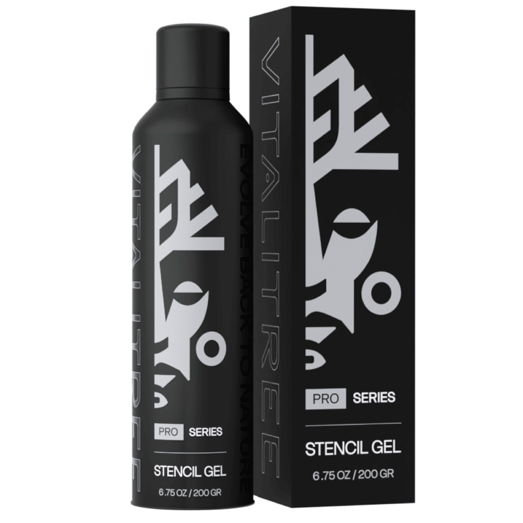 VitaliTree vegan stencil transfer gel for tattoo artists — plant-based, petroleum-free, professional grade - shown with box