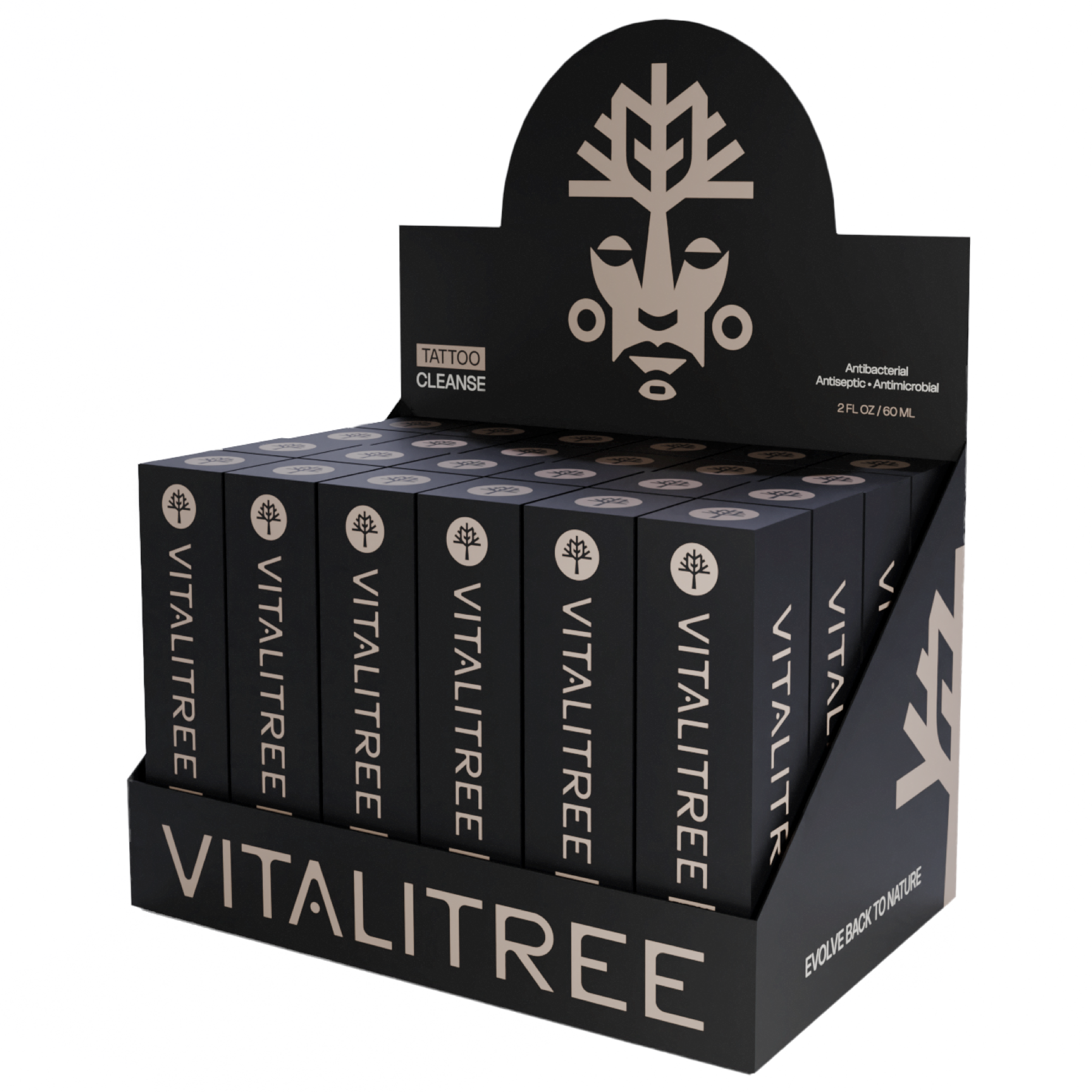 A case (24 bottles) of Vitalitree's 2oz travel size cleanse