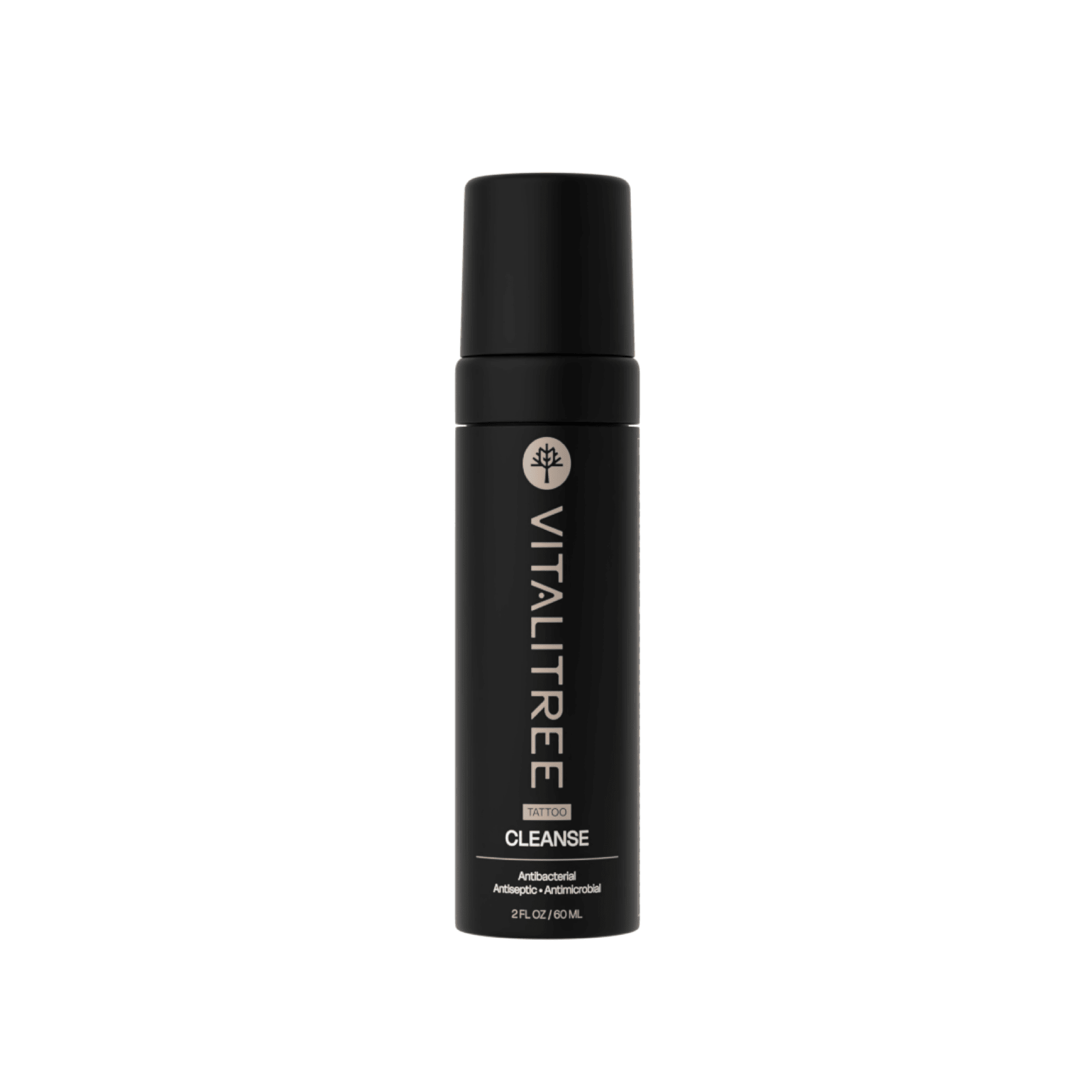 VitaliTree 2oz vegan antibacterial tattoo cleanse with tepezcohuite and witch hazel for gentle aftercare — front view