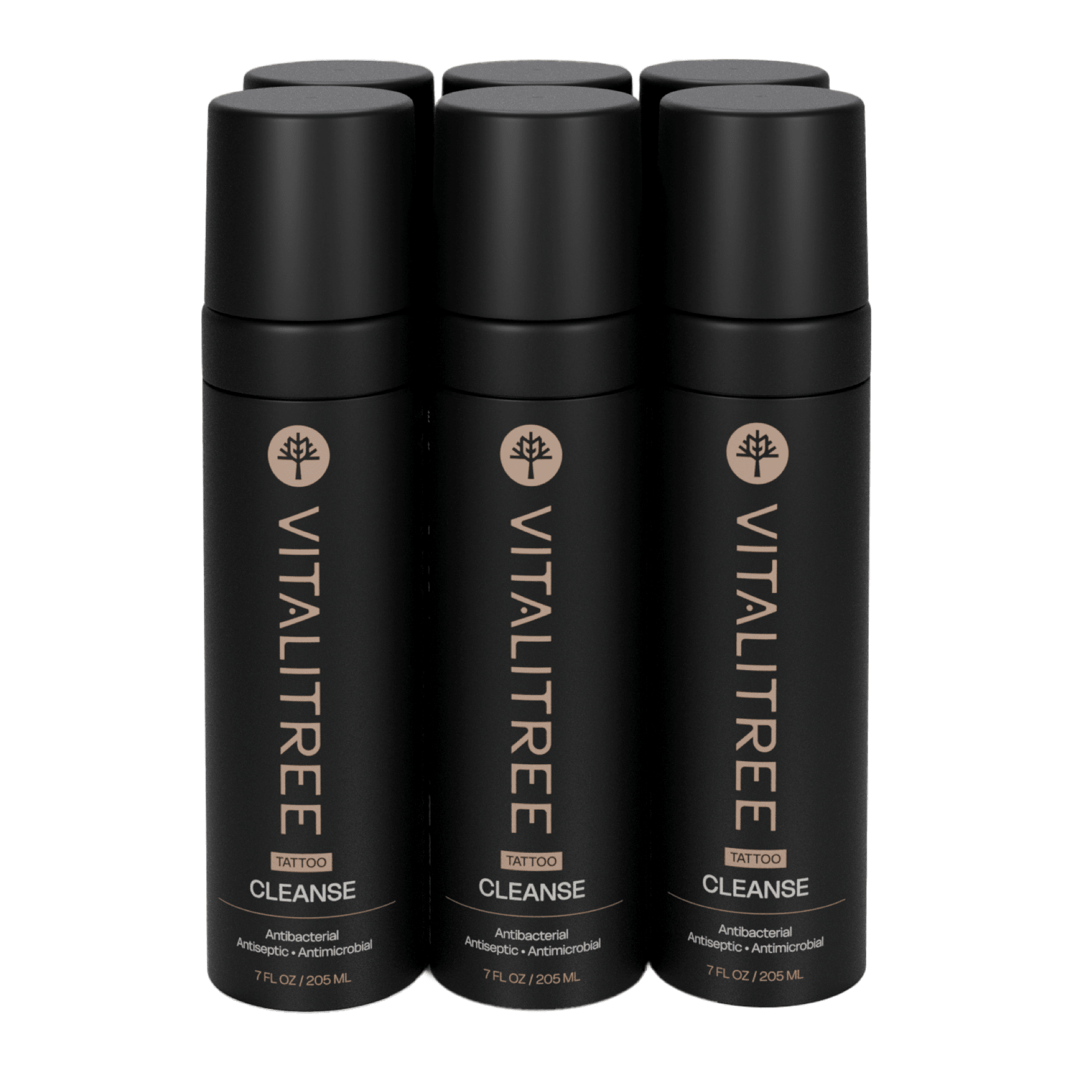 Six of VitaliTree's 7oz vegan antibacterial tattoo cleanse with tepezcohuite and witch hazel for gentle aftercare