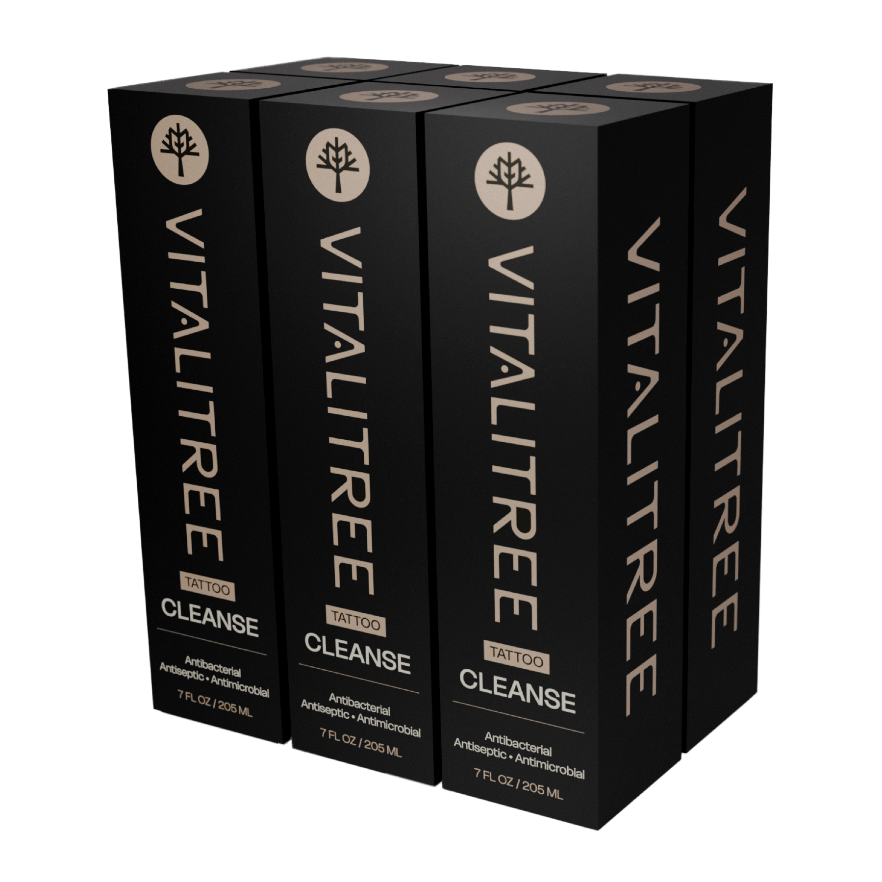 VitaliTree 7oz vegan antibacterial tattoo cleanse with tepezcohuite and witch hazel for gentle aftercare in boxes