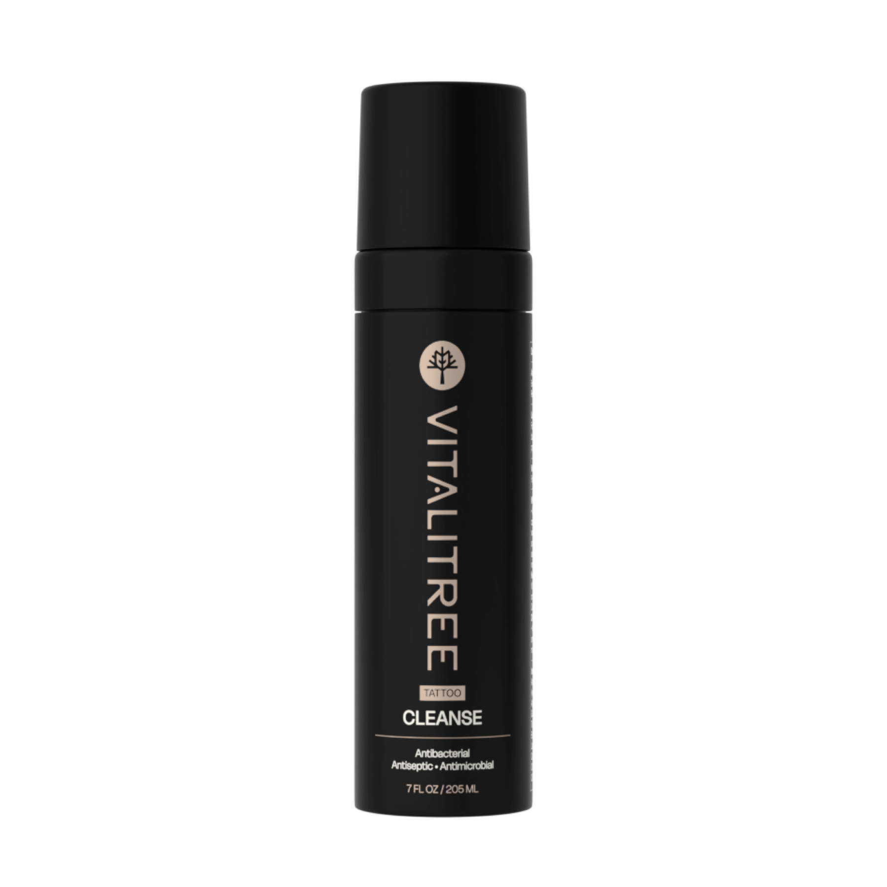 VitaliTree 7oz vegan antibacterial tattoo cleanse with tepezcohuite and witch hazel for gentle aftercare - front view