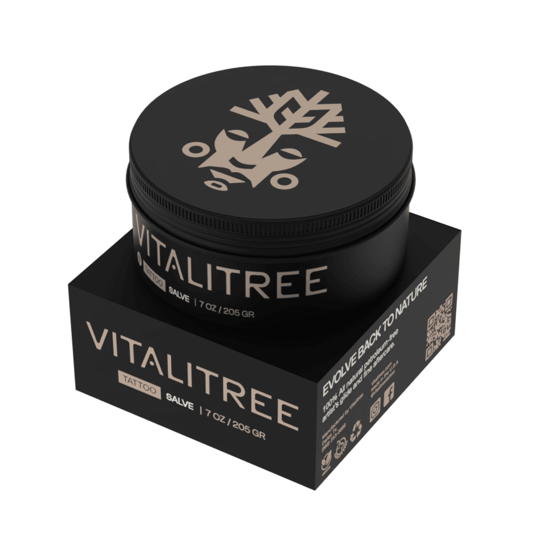 VitaliTree Tattoo Salve 7oz with box packaging