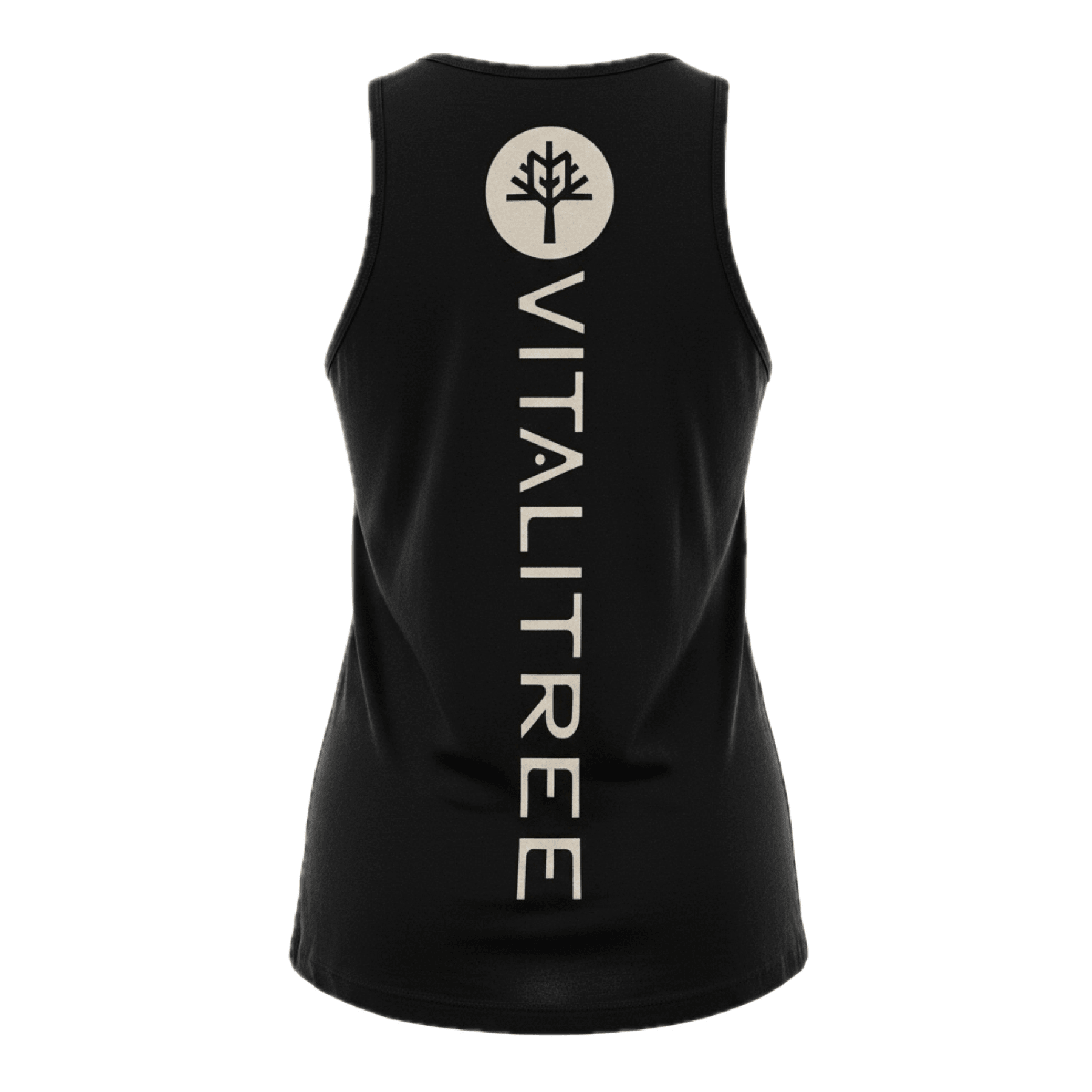 VitaliTree women's tank top back view — lightweight cotton tattoo brand apparel