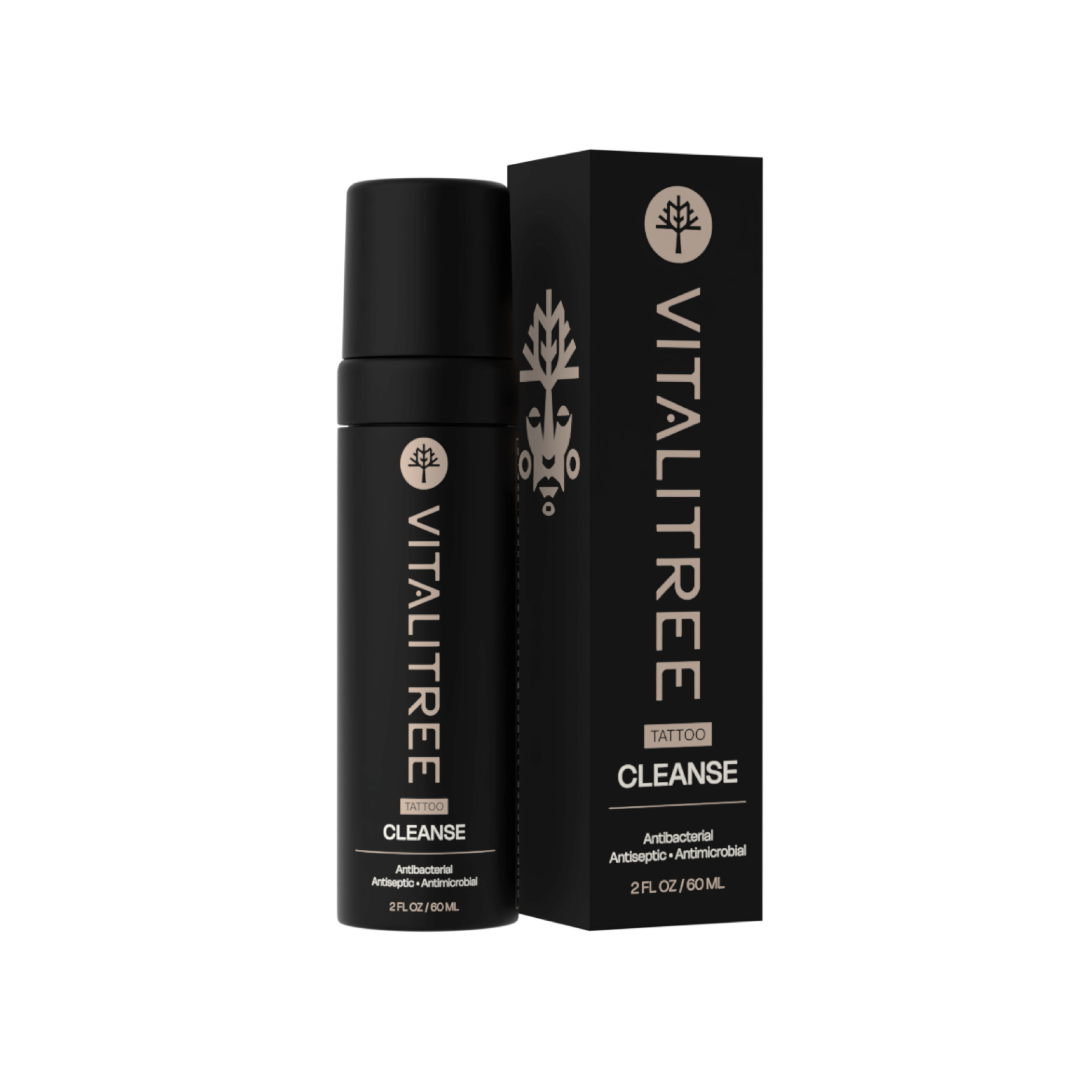 VitaliTree 2oz vegan antibacterial tattoo cleanse with tepezcohuite and witch hazel — shown with box