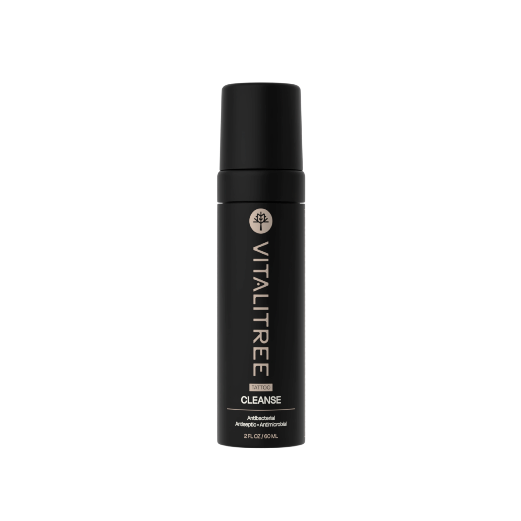 VitaliTree 2oz vegan antibacterial tattoo cleanse with tepezcohuite and witch hazel for gentle aftercare — front view