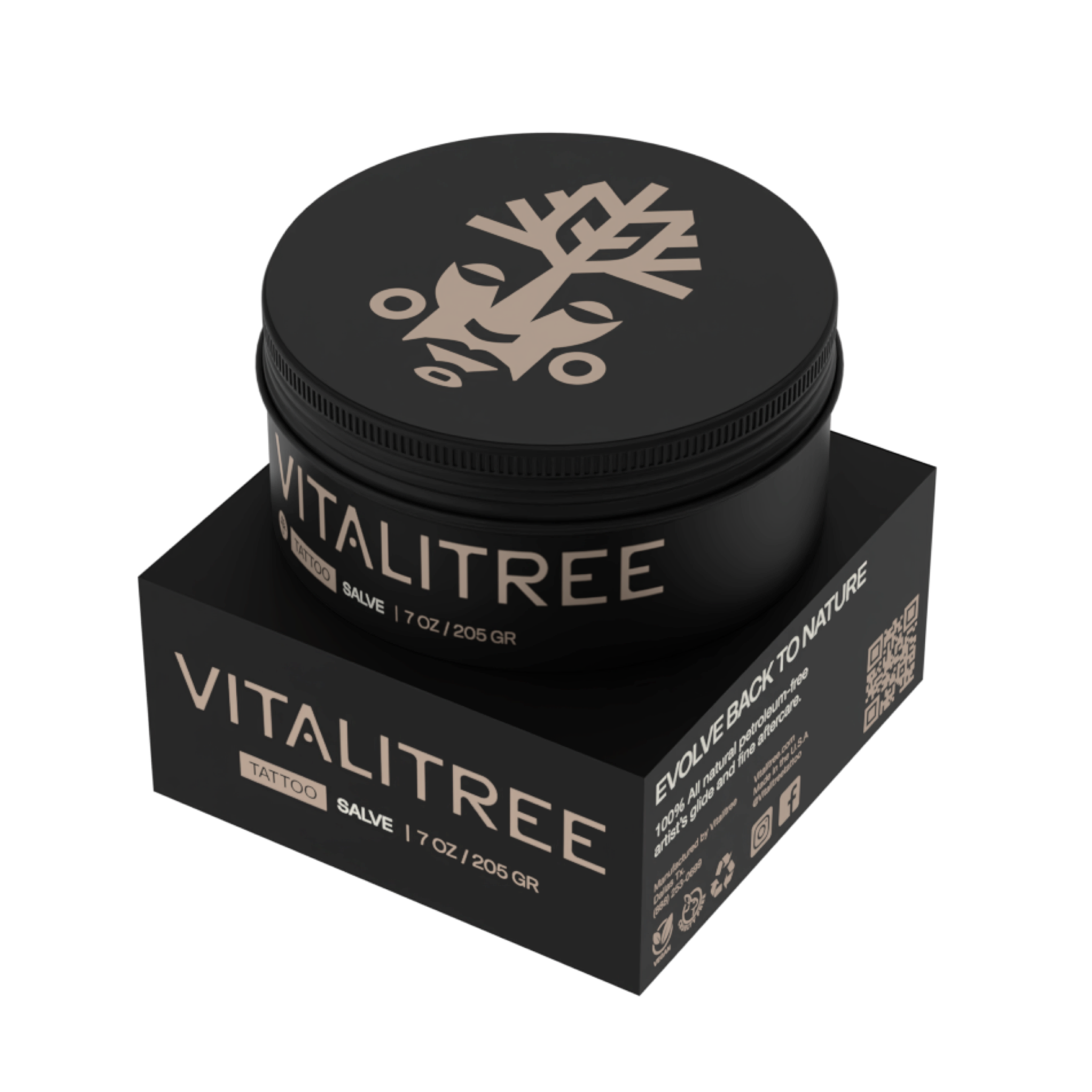 VitaliTree Tattoo Salve 7oz  with box packaging
