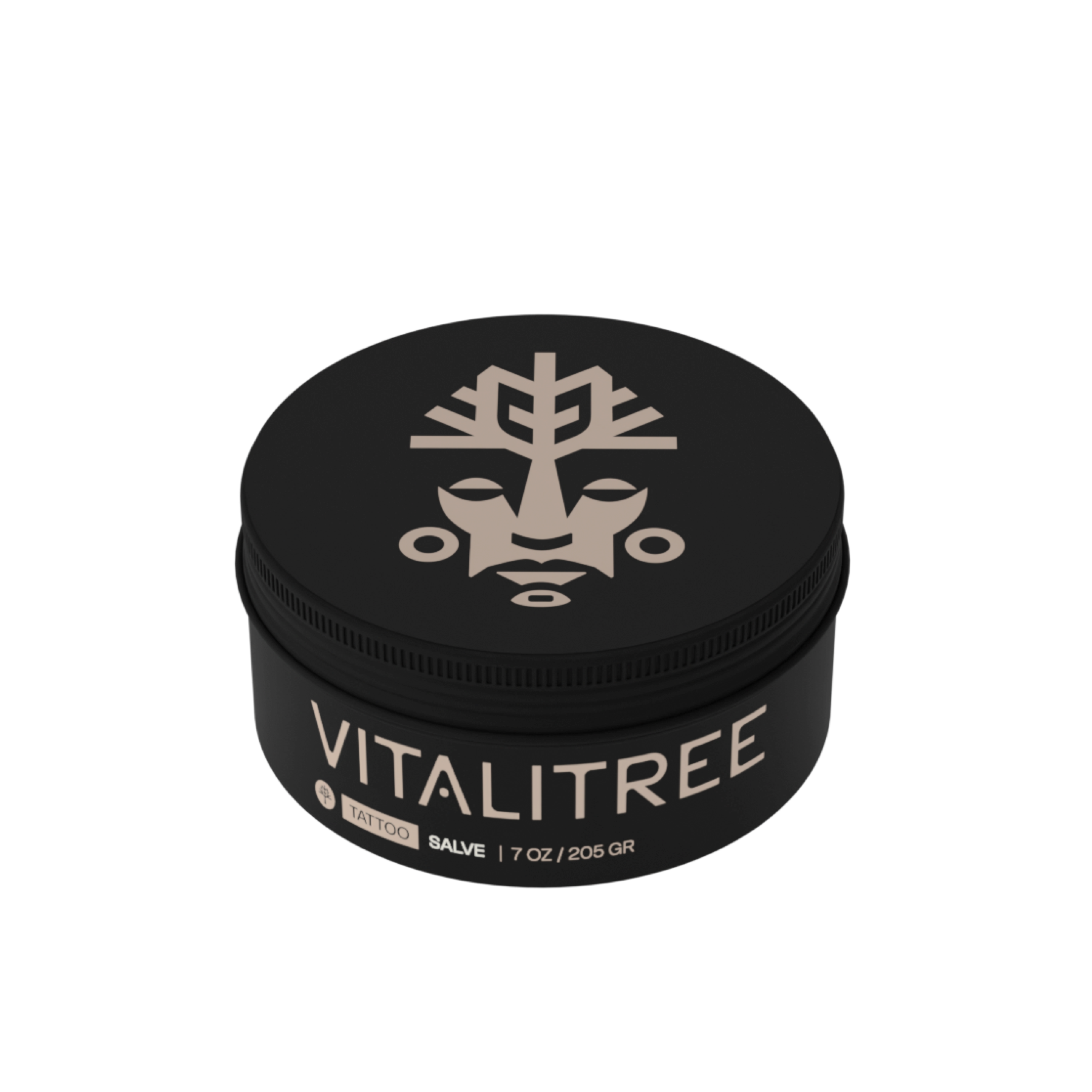 VitaliTree 7oz vegan tattoo salve with tepezcohuite, calendula, and shea butter for healing and artist glide
