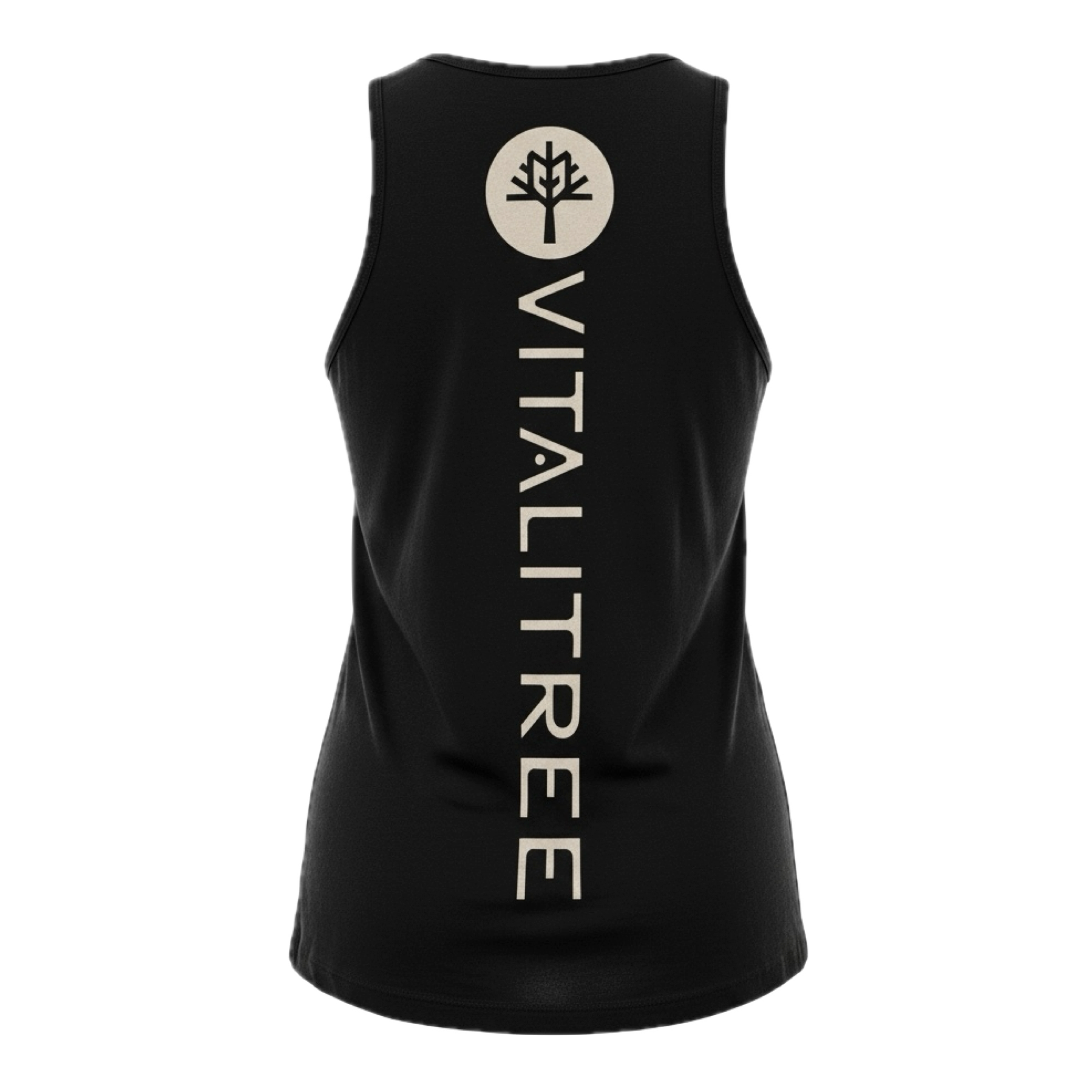 VitaliTree women's tank top back view — lightweight cotton tattoo brand apparel